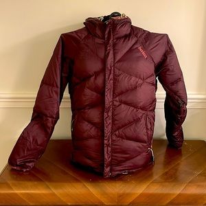 Burton duck down reversible ski/snowboard jacket, size L, women’s, purple & tan